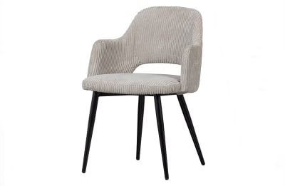 Chaise de salle à manger en tissu à grosses côtes