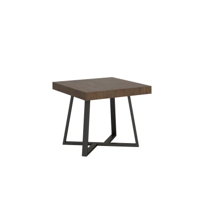 Table extensible 90x90/194 cm effet bois noyer