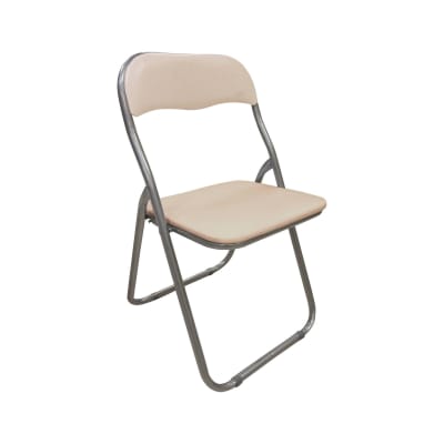 Chaise pliante en fer beige 43x47 cm