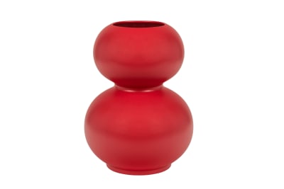 Noo.ma tuga vase ball en céramique 22 x 10 x 30 cm, rouge coquelicot.