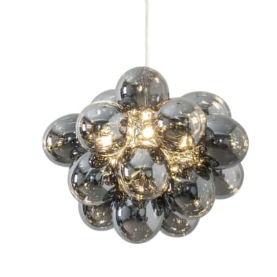 Suspension en verre gris fumé 40 cm