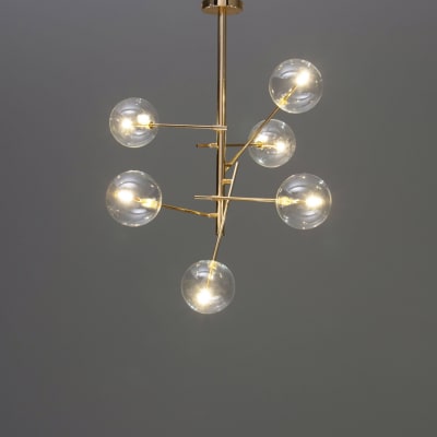 Suspension en verre doré 84 cm