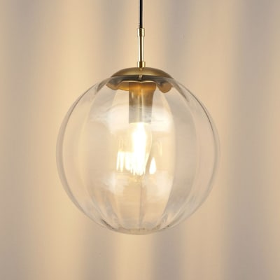 Suspension en verre doré / laiton 20 cm