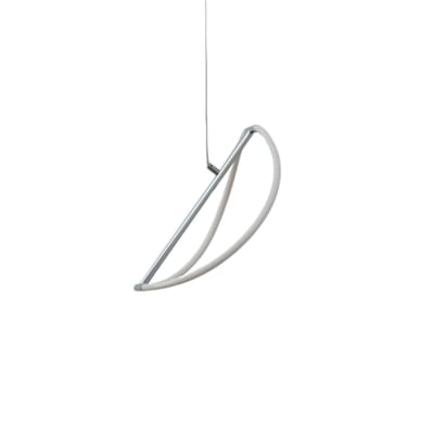 Suspension en acier, acrylique et pvc argenté / chromé 40 cm