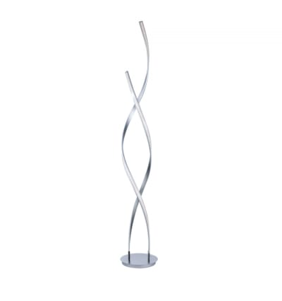 Lampadaire en métal et aluminium argenté / chromé 126 cm
