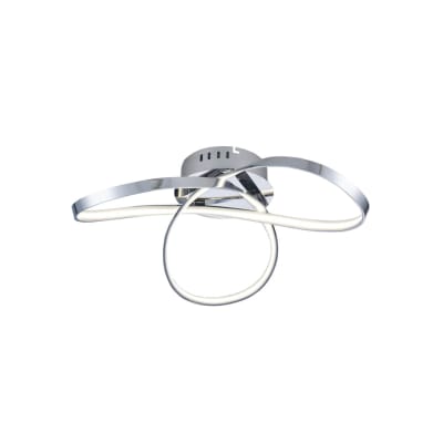 Plafonnier en métal et pvc argenté / chromé 59 cm