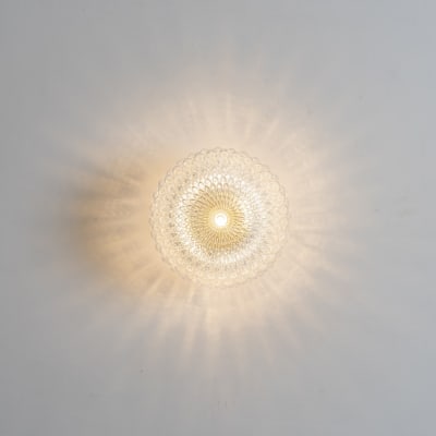 Plafonnier en verre transparent et chromé 21 cm