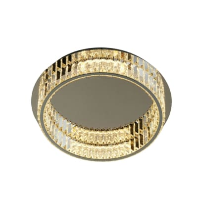 Plafonnier en verre argenté / chromé 50 cm