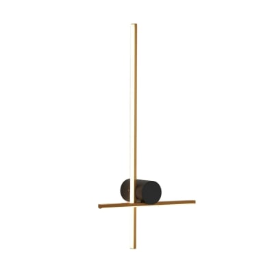 Applique en acier, aluminium et silicone noir et doré 56 cm