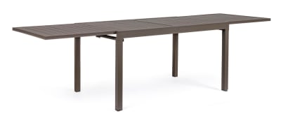 Table à rallonge en aluminium café 135x90 cm - 270x90 cm