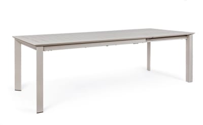 Table à rallonge en aluminium gris tourterelle 160×100 cm - 240×100 cm