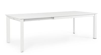 Table extensible en aluminium blanc 160 × 100 cm - 240 × 100 cm