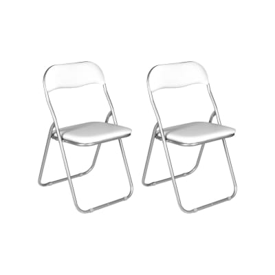 Lot de 2 chaises pliante en fer blanc 43x47 cm