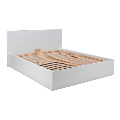 Lit coffre sommier inclus stratifiés blanc 140x200  cm