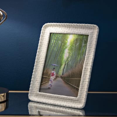 Cadre photo en résine imitation bambou beige cm 20,5x2x25,5
