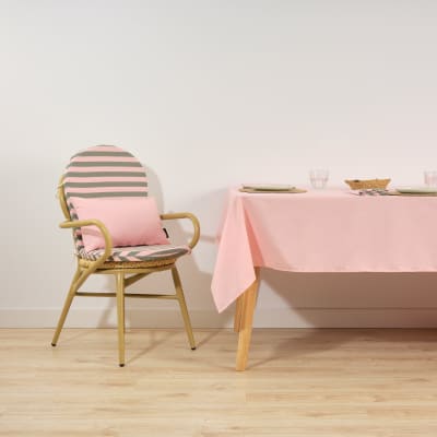 Nappe anti-taches en coton avec toucher tissu rose 200x160 cm