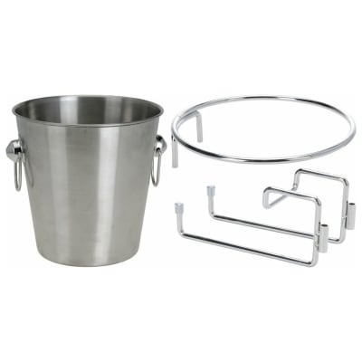Seau + porte seau à champagne de table en inox