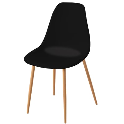 Chaise bois et plastique noir 45x48x85cm