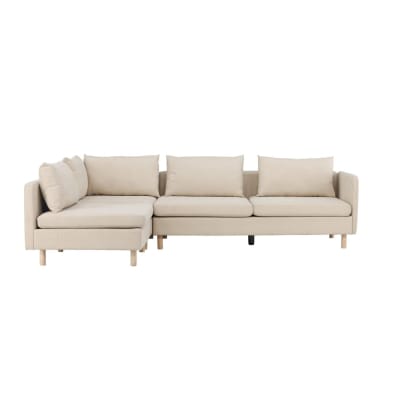 Canapé d'angle gauche beige moderne MOLLYA beige 295x195x83cm