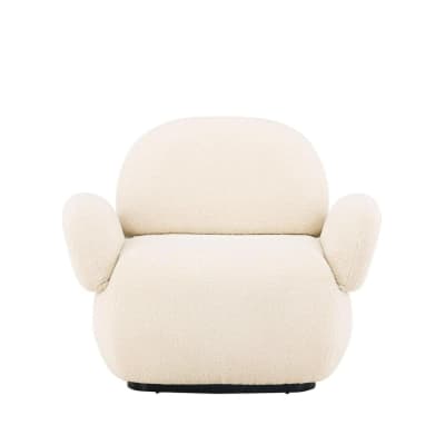 Fauteuil design en tissu bouclé beige SENIA beige 105x84x87cm