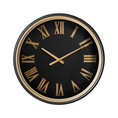 Horloge classique 50cm noir et doré