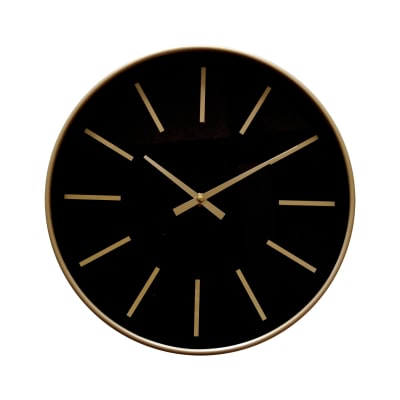 Horloge 30,5x30,5x4cm noir et doré