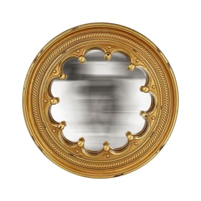 Miroir soleil rond convexe 19cm dore