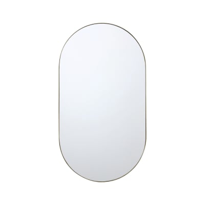 Miroir ovale fin 50x90x3cm dore