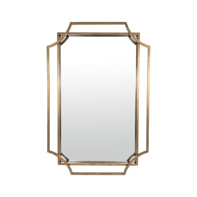 Miroir art déco en métal 60x90cm dore