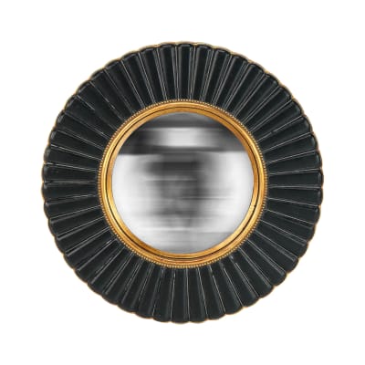 Miroir fleur convexe 26cm noir