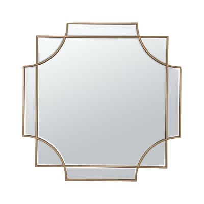 Miroir art déco 80x80cm dore