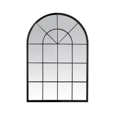 Miroir fenêtre arquée noir 93x135cm