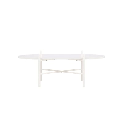 Table basse ovale en bois 120x65,5cm - Blanc