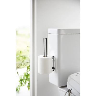 Porte papier toilettes avec ventouse - h25 cm - noir