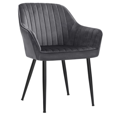 Chaise salle à manger en velours rembourrée 120 kg gris