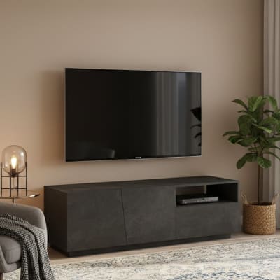 Meuble tv effet bois ardoise 150x43 cm