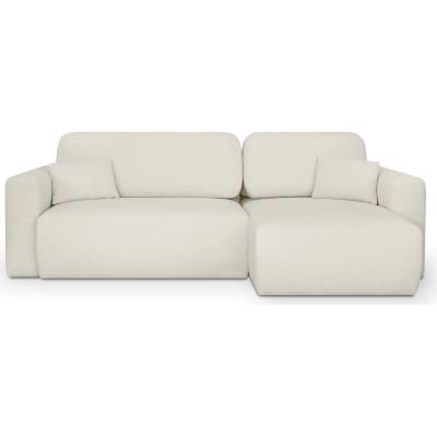 Canapé d'angle réversible convertible 4 places en tissu écru