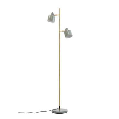 Lampadaire en métal gris/ laiton