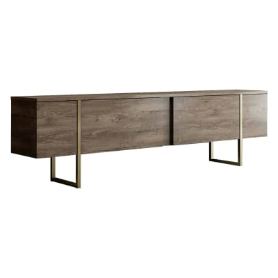 Meuble tv en bois mélaminé brun noyer