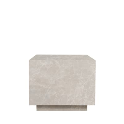 Table d'appoint carrée effet marbre 40x40cm - grège