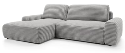 Canapé d'angle gauche convertible 3 places gris-beige