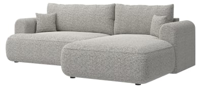 Canapé d'angle droit convertible 3 places gris beige