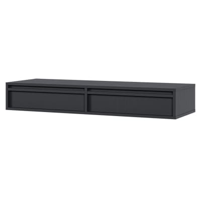 Coiffeuse suspendue avec tiroirs noir 110 cm