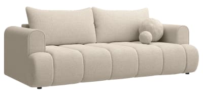Canapé convertible 3 places en tissu chenille beige clair