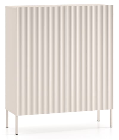 Buffet haut 2 portes beige clair 100 cm