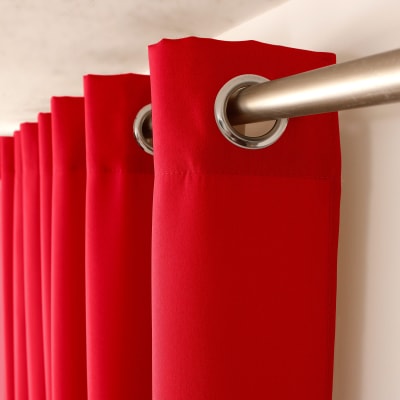 Rideau uni rouge avec œillets 140 x 240 cm