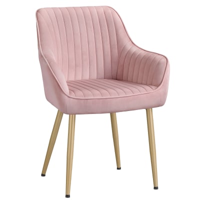 Chaise salle à manger en velours rembourrée 120 kg rose