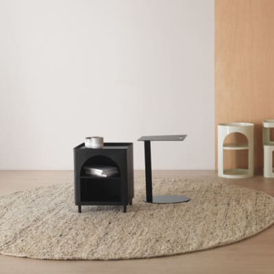 Tapis en jute et laine 120 cm diam.