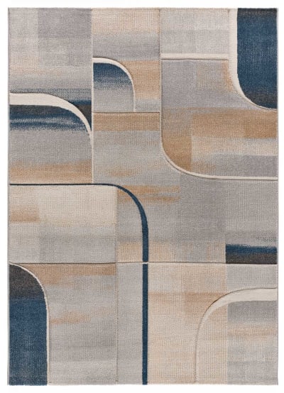 Tapis moderne bleu/beige/gris 160x230 cm