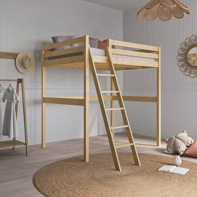 Lit mezzanine 2 places bois massif 140x190 cm